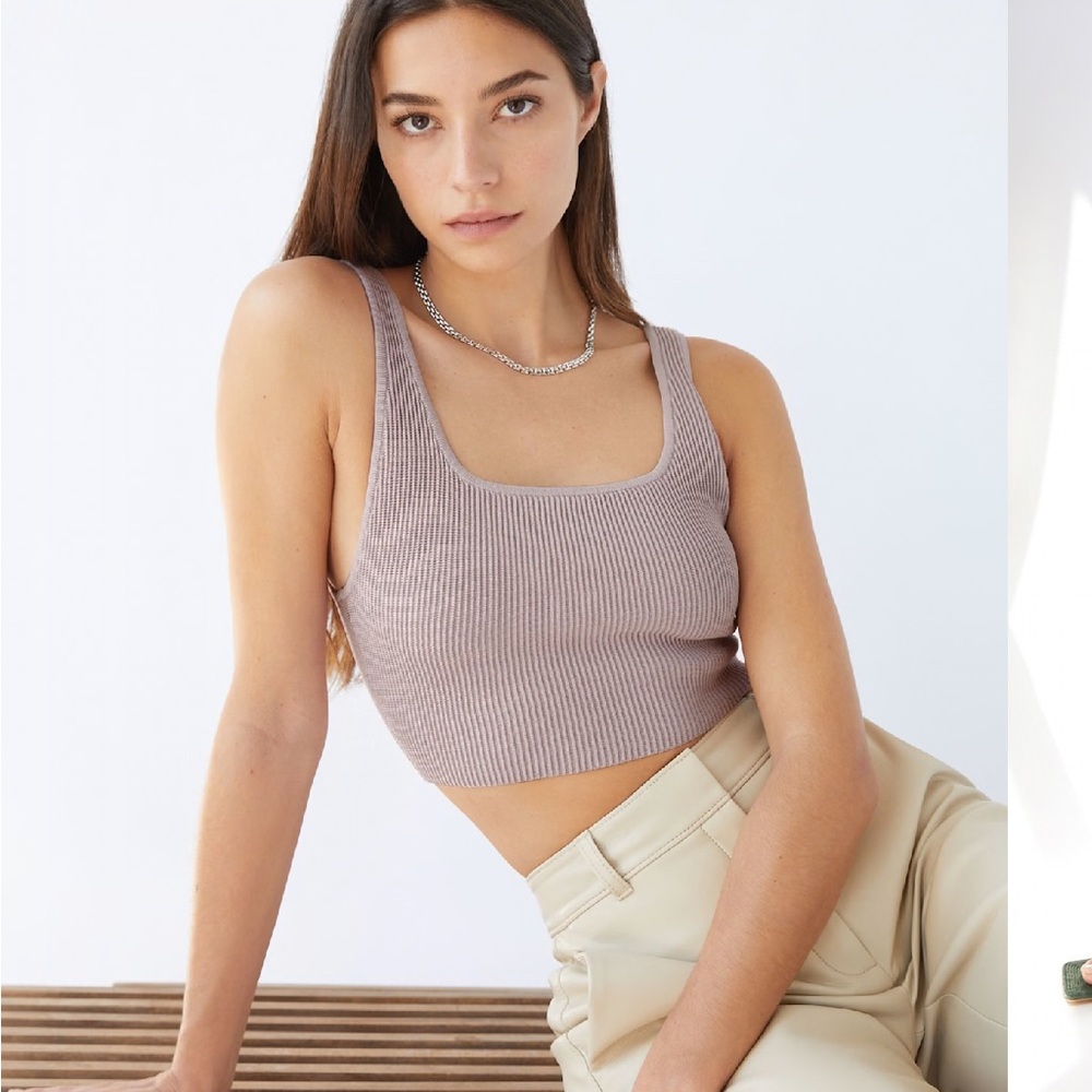 Aritzia sculpt knit square neck Top